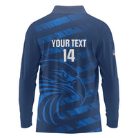 United States Rugby Custom Long Sleeve Polo Shirt USA Eagle Go Champions - Wonder Print Shop