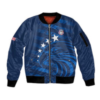 United States Rugby Custom Sleeve Zip Bomber Jacket USA Eagle Go Champions - Wonder Print Shop