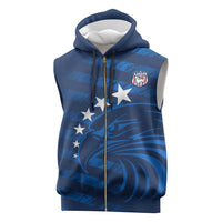 United States Rugby Custom Sleeveless Zip Hoodie USA Eagle Go Champions - Wonder Print Shop