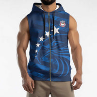 United States Rugby Custom Sleeveless Zip Hoodie USA Eagle Go Champions - Wonder Print Shop