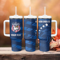 United States Rugby Custom Tumbler With Handle USA Eagle Go Champions - Wonder Print Shop