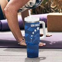 United States Rugby Custom Tumbler With Handle USA Eagle Go Champions - Wonder Print Shop