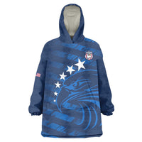 United States Rugby Custom Wearable Blanket Hoodie USA Eagle Go Champions - Wonder Print Shop