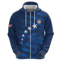 United States Rugby Custom Zip Hoodie USA Eagle Go Champions - Wonder Print Shop
