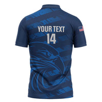 United States Rugby Custom Zipper Polo Shirt USA Eagle Go Champions - Wonder Print Shop