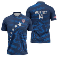 United States Rugby Custom Zipper Polo Shirt USA Eagle Go Champions - Wonder Print Shop