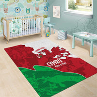 Wales Rugby Custom Area Rug Go Cymru Yma O Hyd - Wonder Print Shop