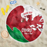 Wales Rugby Custom Beach Blanket Go Cymru Yma O Hyd - Wonder Print Shop
