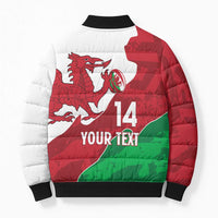Wales Rugby Custom Bomber Puffer Jacket Go Cymru Yma O Hyd - Wonder Print Shop