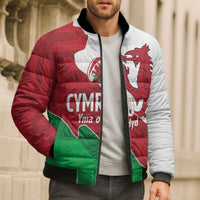 Wales Rugby Custom Bomber Puffer Jacket Go Cymru Yma O Hyd - Wonder Print Shop