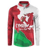 Wales Rugby Custom Button Sweatshirt Go Cymru Yma O Hyd - Wonder Print Shop
