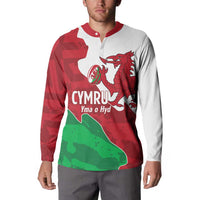 Wales Rugby Custom Button Sweatshirt Go Cymru Yma O Hyd - Wonder Print Shop