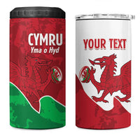 Wales Rugby Custom 4 in 1 Can Cooler Tumbler Go Cymru Yma O Hyd - Wonder Print Shop