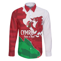 Wales Rugby Custom Family Matching Off The Shoulder Long Sleeve Dress and Hawaiian Shirt Go Cymru Yma O Hyd - Wonder Print Shop