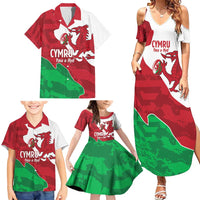 Wales Rugby Custom Family Matching Summer Maxi Dress and Hawaiian Shirt Go Cymru Yma O Hyd - Wonder Print Shop