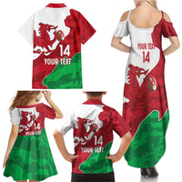 Wales Rugby Custom Family Matching Summer Maxi Dress and Hawaiian Shirt Go Cymru Yma O Hyd - Wonder Print Shop
