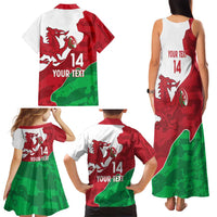 Wales Rugby Custom Family Matching Tank Maxi Dress and Hawaiian Shirt Go Cymru Yma O Hyd - Wonder Print Shop