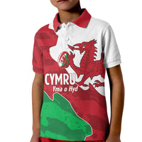 Wales Rugby Custom Kid Polo Shirt Go Cymru Yma O Hyd - Wonder Print Shop
