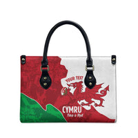 Wales Rugby Custom Leather Bag Go Cymru Yma O Hyd - Wonder Print Shop