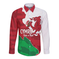 Wales Rugby Custom Long Sleeve Button Shirt Go Cymru Yma O Hyd - Wonder Print Shop
