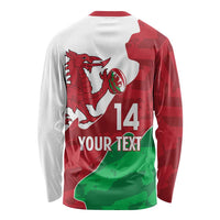 Wales Rugby Custom Long Sleeve Shirt Go Cymru Yma O Hyd - Wonder Print Shop