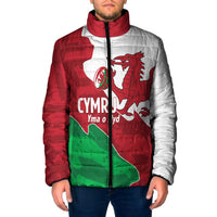 Wales Rugby Custom Padded Jacket Go Cymru Yma O Hyd - Wonder Print Shop