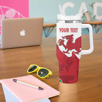 Wales Rugby Custom Tumbler With Handle Go Cymru Yma O Hyd - Wonder Print Shop