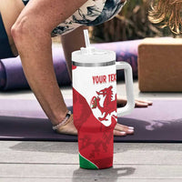 Wales Rugby Custom Tumbler With Handle Go Cymru Yma O Hyd - Wonder Print Shop