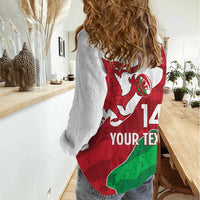 Wales Rugby Custom Women Casual Shirt Go Cymru Yma O Hyd - Wonder Print Shop