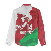 Wales Rugby Custom Women Casual Shirt Go Cymru Yma O Hyd - Wonder Print Shop