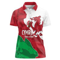 Wales Rugby Custom Women Polo Shirt Go Cymru Yma O Hyd - Wonder Print Shop