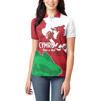 Wales Rugby Custom Women Polo Shirt Go Cymru Yma O Hyd - Wonder Print Shop