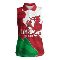 Wales Rugby Custom Women Sleeveless Polo Shirt Go Cymru Yma O Hyd - Wonder Print Shop