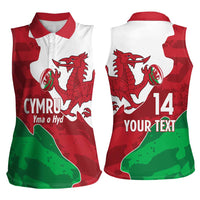 Wales Rugby Custom Women Sleeveless Polo Shirt Go Cymru Yma O Hyd - Wonder Print Shop