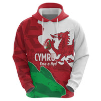 Wales Rugby Custom Zip Hoodie Go Cymru Yma O Hyd - Wonder Print Shop
