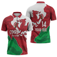 Wales Rugby Custom Zipper Polo Shirt Go Cymru Yma O Hyd - Wonder Print Shop