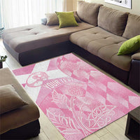 Scotland Rugby Custom Area Rug Go Scottish Thistle Pink Version - Wonder Print Shop