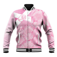 Scotland Rugby Custom Baseball Jacket Go Scottish Thistle Pink Version - Wonder Print Shop