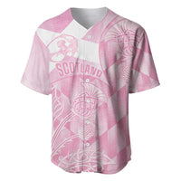 Scotland Rugby Custom Baseball Jersey Go Scottish Thistle Pink Version - Wonder Print Shop