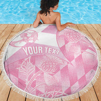 Scotland Rugby Custom Beach Blanket Go Scottish Thistle Pink Version - Wonder Print Shop