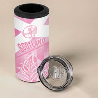 Scotland Rugby Custom 4 in 1 Can Cooler Tumbler Go Scottish Thistle Pink Version - Wonder Print Shop
