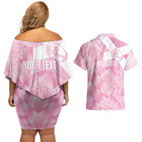 Scotland Rugby Custom Couples Matching Off Shoulder Short Dress and Hawaiian Shirt Go Scottish Thistle Pink Version - Wonder Print Shop
