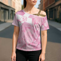 Scotland Rugby Custom Cross Shoulder Shirt Go Scottish Thistle Pink Version - Wonder Print Shop