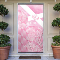 Scotland Rugby Custom Door Cover Go Scottish Thistle Pink Version - Wonder Print Shop