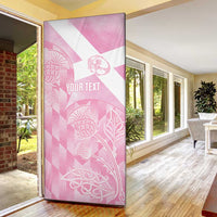Scotland Rugby Custom Door Cover Go Scottish Thistle Pink Version - Wonder Print Shop