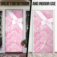 Scotland Rugby Custom Door Cover Go Scottish Thistle Pink Version - Wonder Print Shop