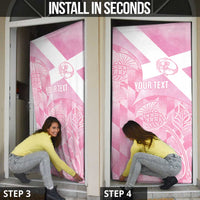 Scotland Rugby Custom Door Cover Go Scottish Thistle Pink Version - Wonder Print Shop