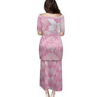 Scotland Rugby Custom Family Matching Puletasi and Hawaiian Shirt Go Scottish Thistle Pink Version - Wonder Print Shop