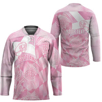 Scotland Rugby Custom Hockey Jersey Go Scottish Thistle Pink Version - Wonder Print Shop