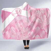Scotland Rugby Custom Hooded Blanket Go Scottish Thistle Pink Version - Wonder Print Shop